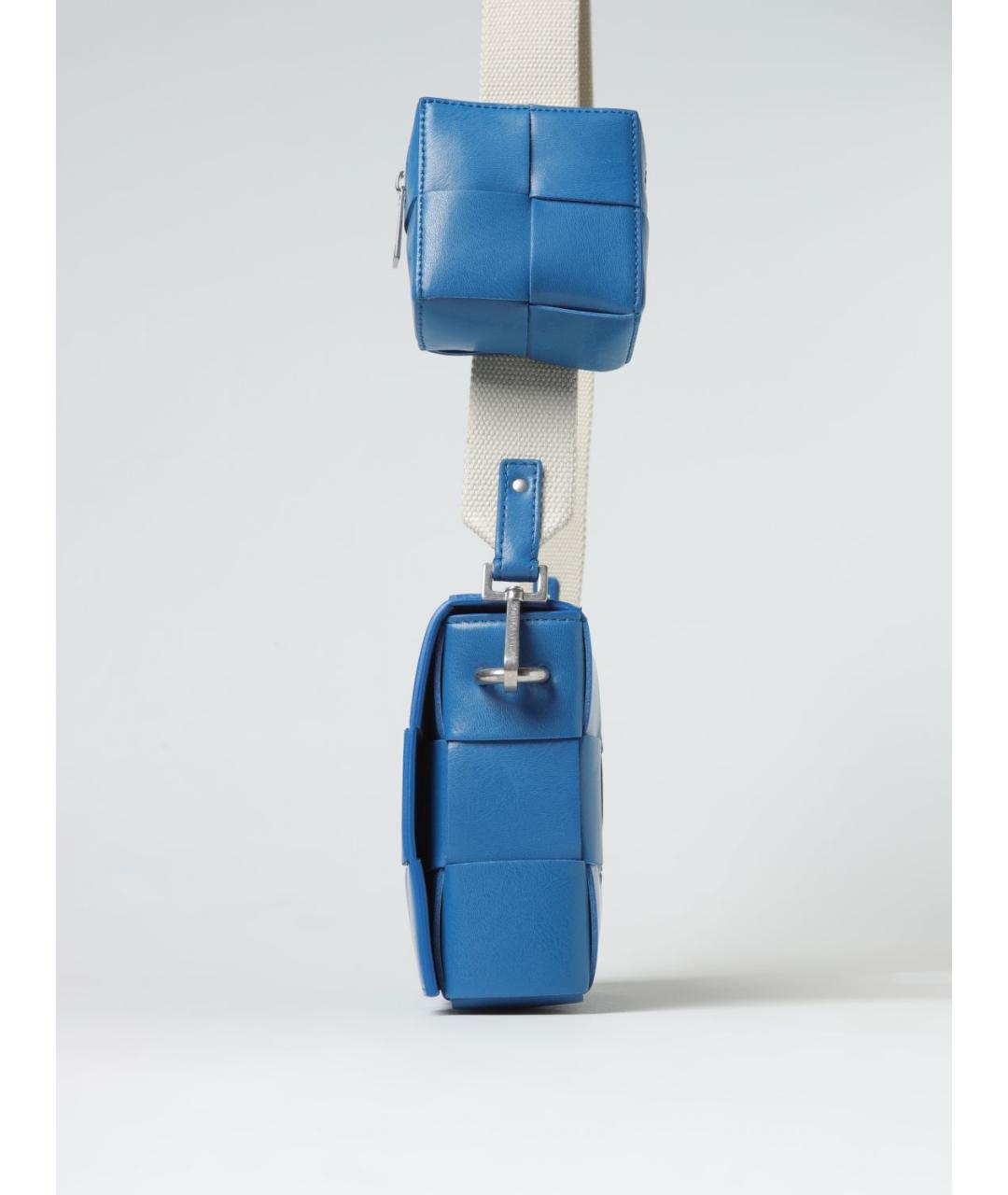 BOTTEGA VENETA Синяя кожаная сумка на плечо, фото 3