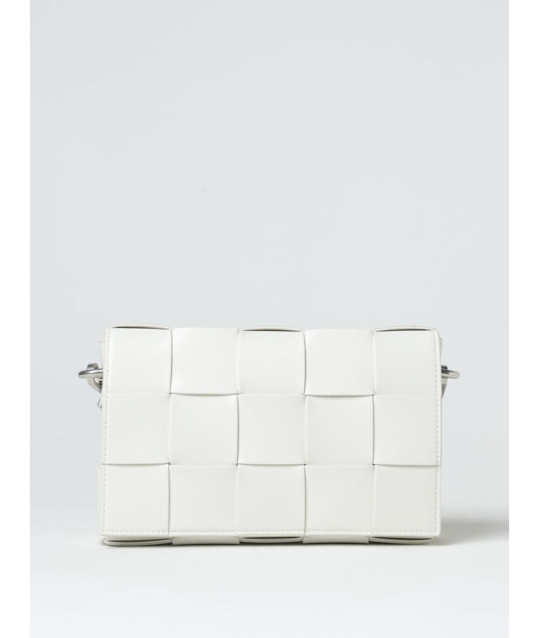 BOTTEGA VENETA Белая кожаная сумка на плечо, фото 5
