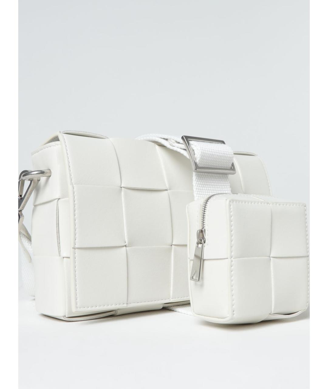BOTTEGA VENETA Белая кожаная сумка на плечо, фото 3