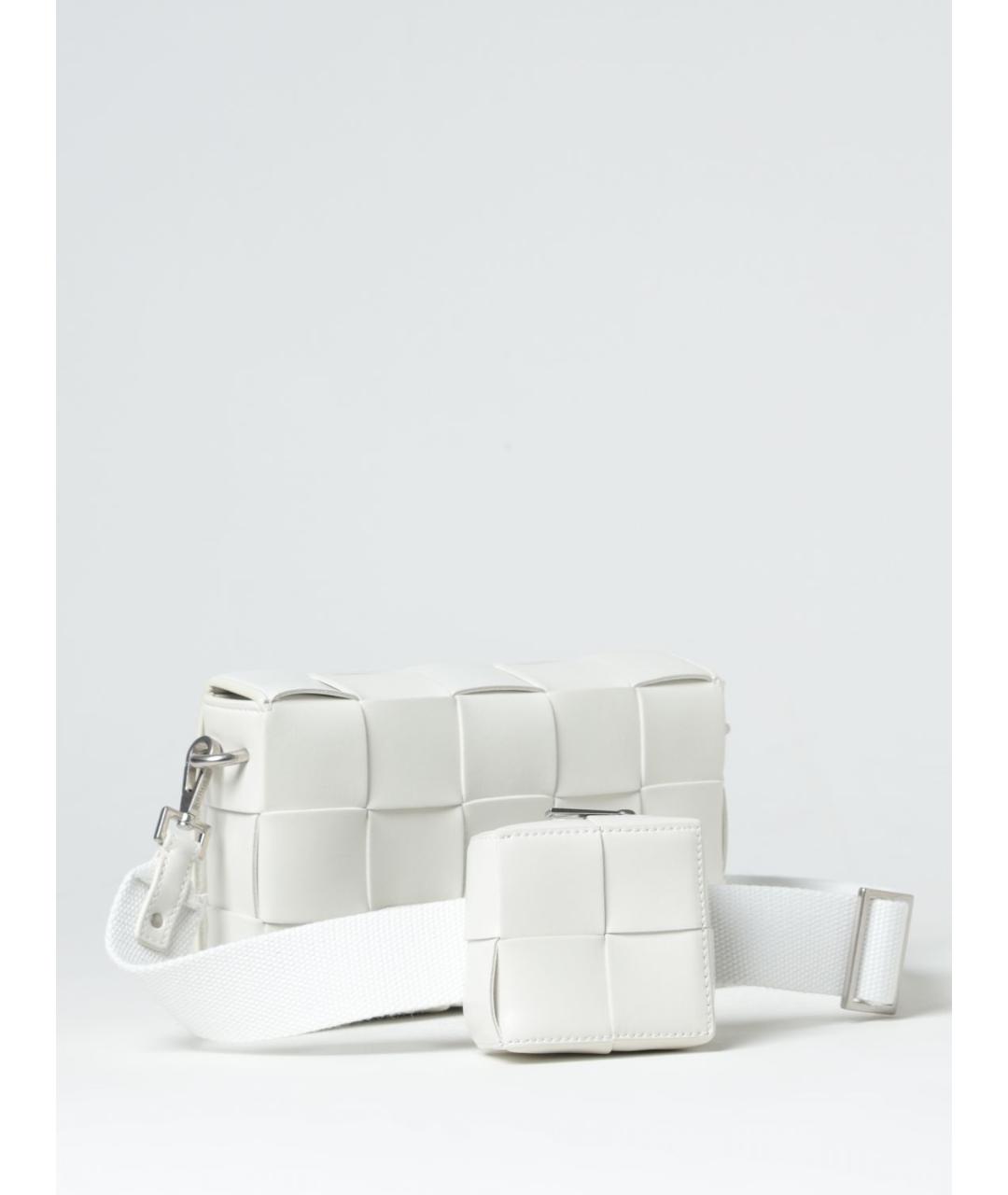 BOTTEGA VENETA Белая кожаная сумка на плечо, фото 2