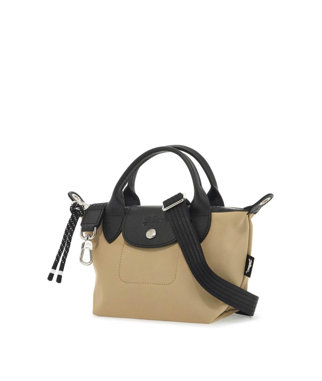 LONGCHAMP Бежевая синтетическая сумка с короткими ручками, фото 3