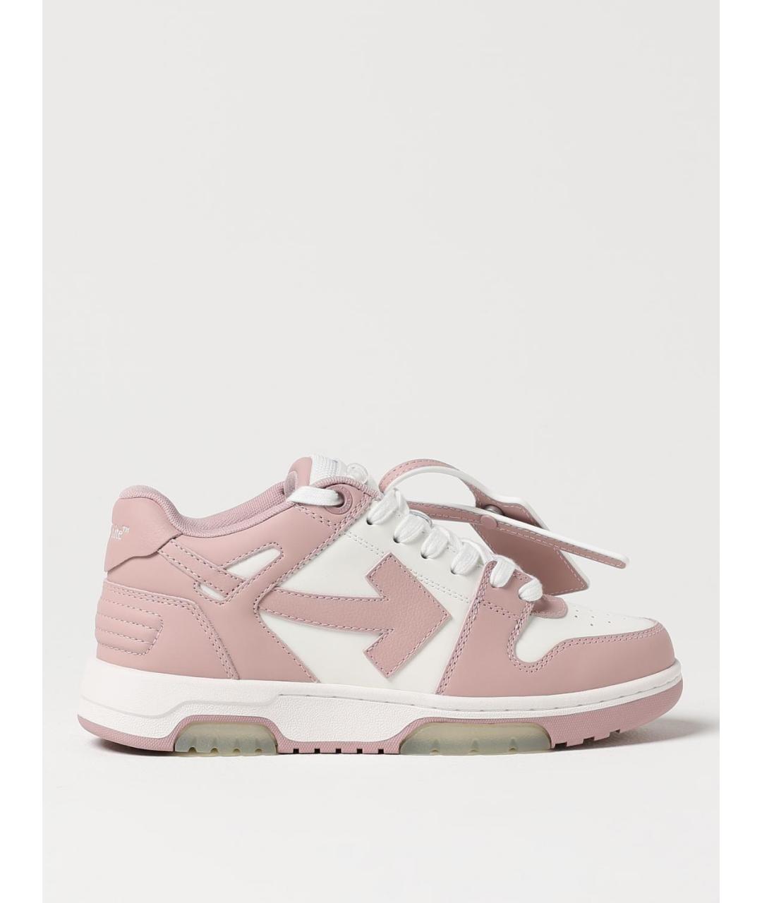 OFF-WHITE Розовые кожаные кеды, фото 5