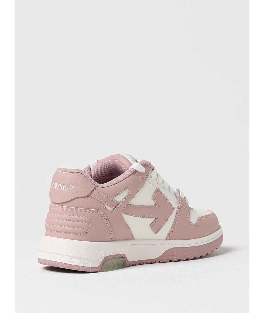 OFF-WHITE Розовые кожаные кеды, фото 3