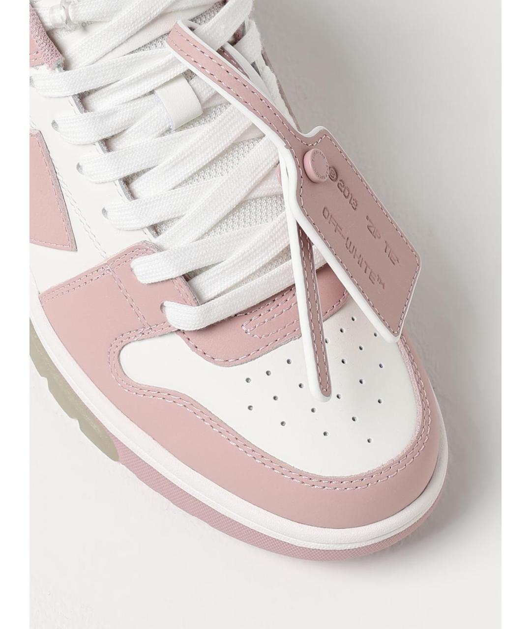 OFF-WHITE Розовые кожаные кеды, фото 4