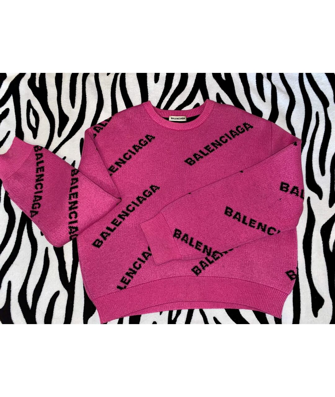 BALENCIAGA Розовый шерстяной джемпер / свитер, фото 6