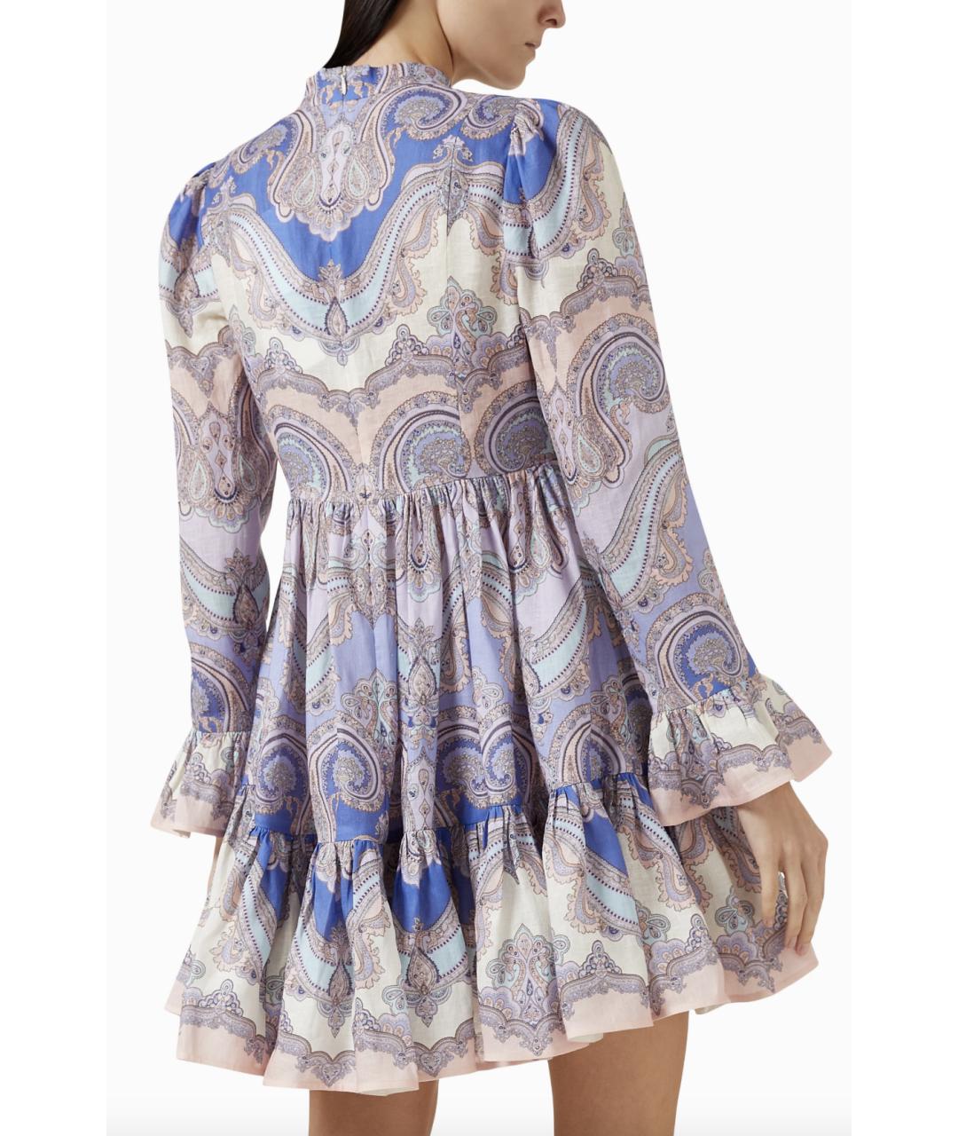 ZIMMERMANN Фиолетовое льняное повседневное платье, фото 3