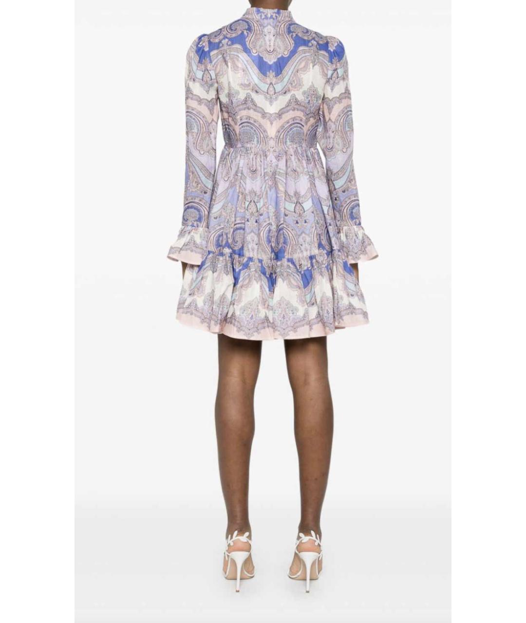 ZIMMERMANN Фиолетовое льняное повседневное платье, фото 5