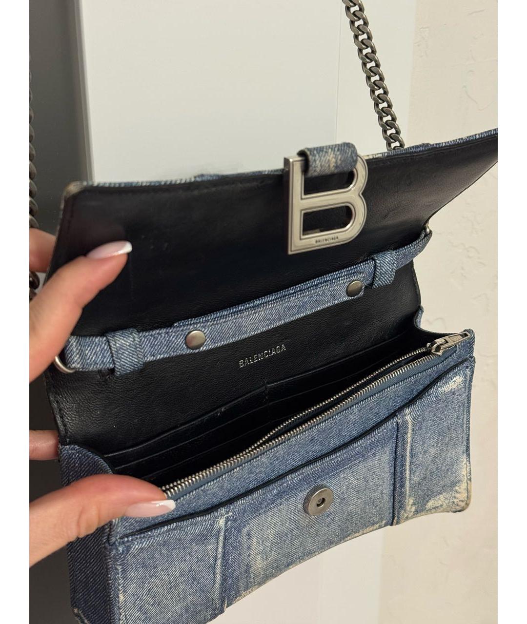 BALENCIAGA Голубая сумка через плечо из искусственной кожи, фото 4