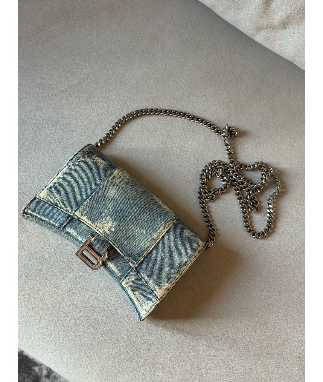 BALENCIAGA Голубая сумка через плечо из искусственной кожи, фото 5