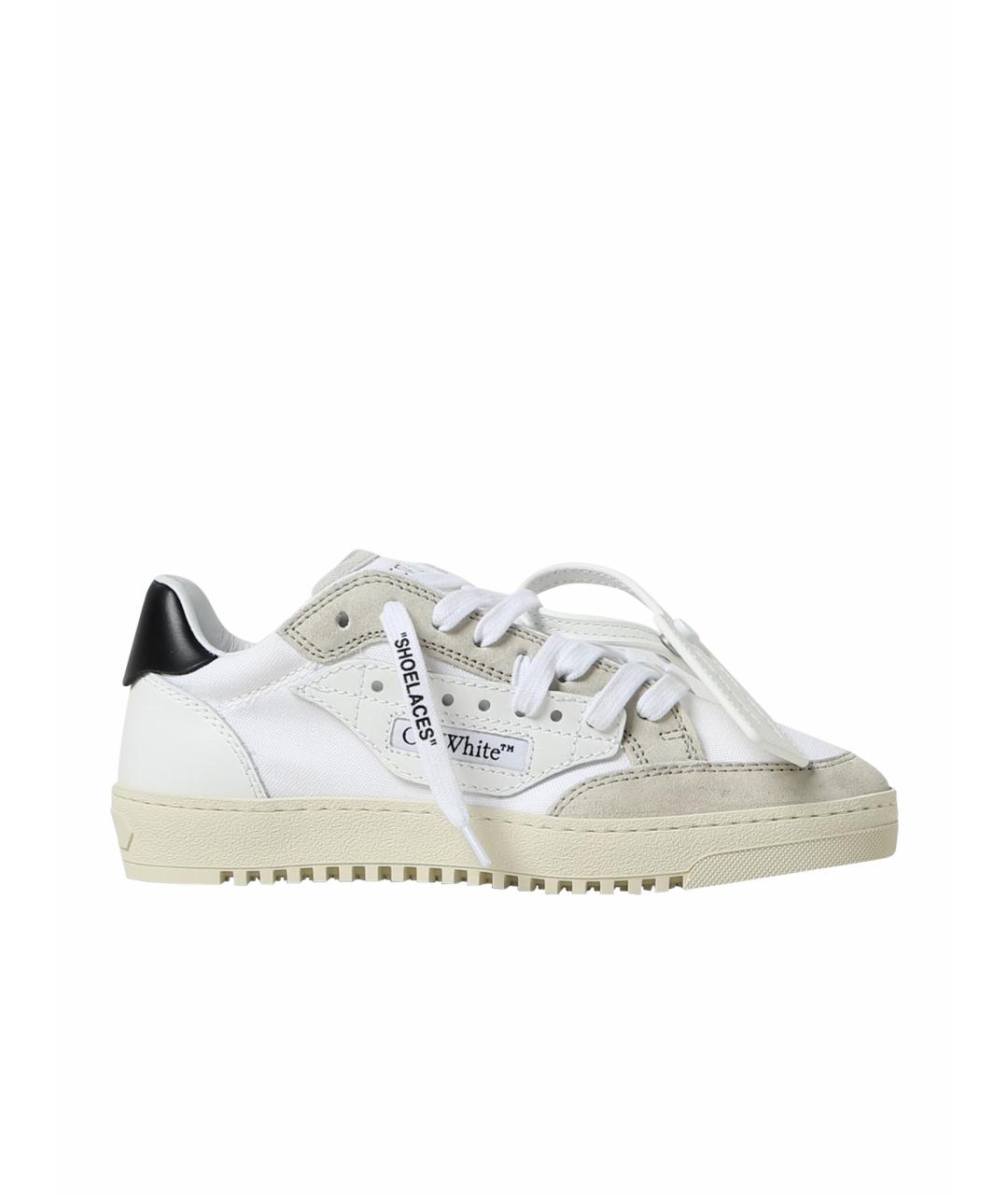 OFF-WHITE Белые кожаные кеды, фото 1