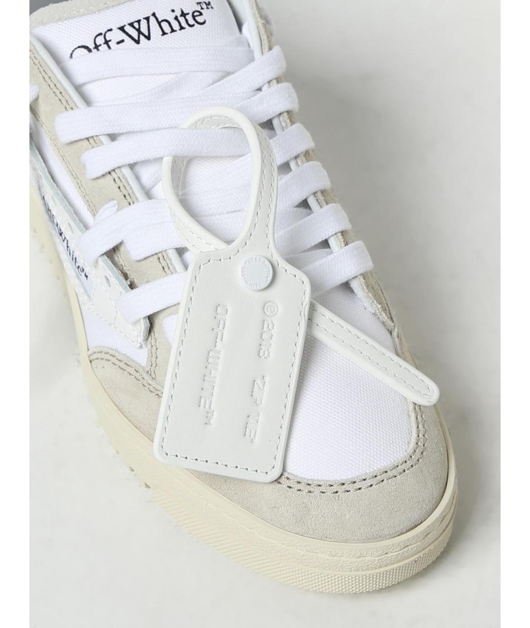 OFF-WHITE Белые кожаные кеды, фото 4