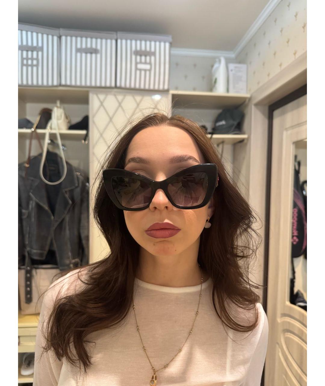 DOLCE&GABBANA Черные пластиковые солнцезащитные очки, фото 7