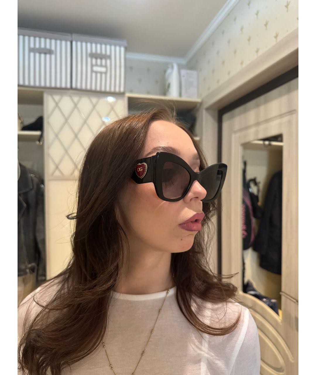 DOLCE&GABBANA Черные пластиковые солнцезащитные очки, фото 6