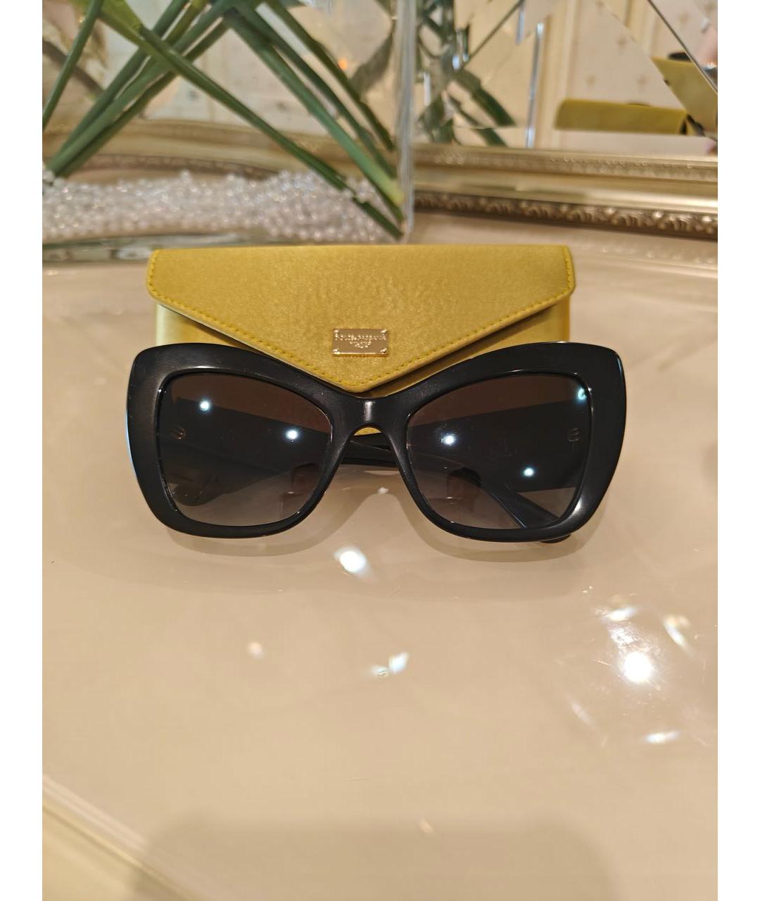 DOLCE&GABBANA Черные пластиковые солнцезащитные очки, фото 9
