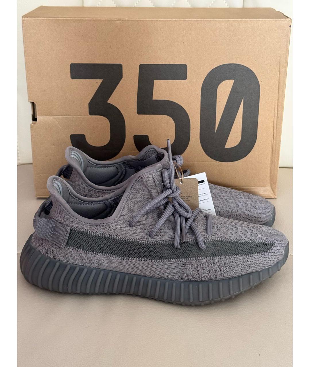 ADIDAS YEEZY Серые текстильные низкие кроссовки / кеды, фото 3