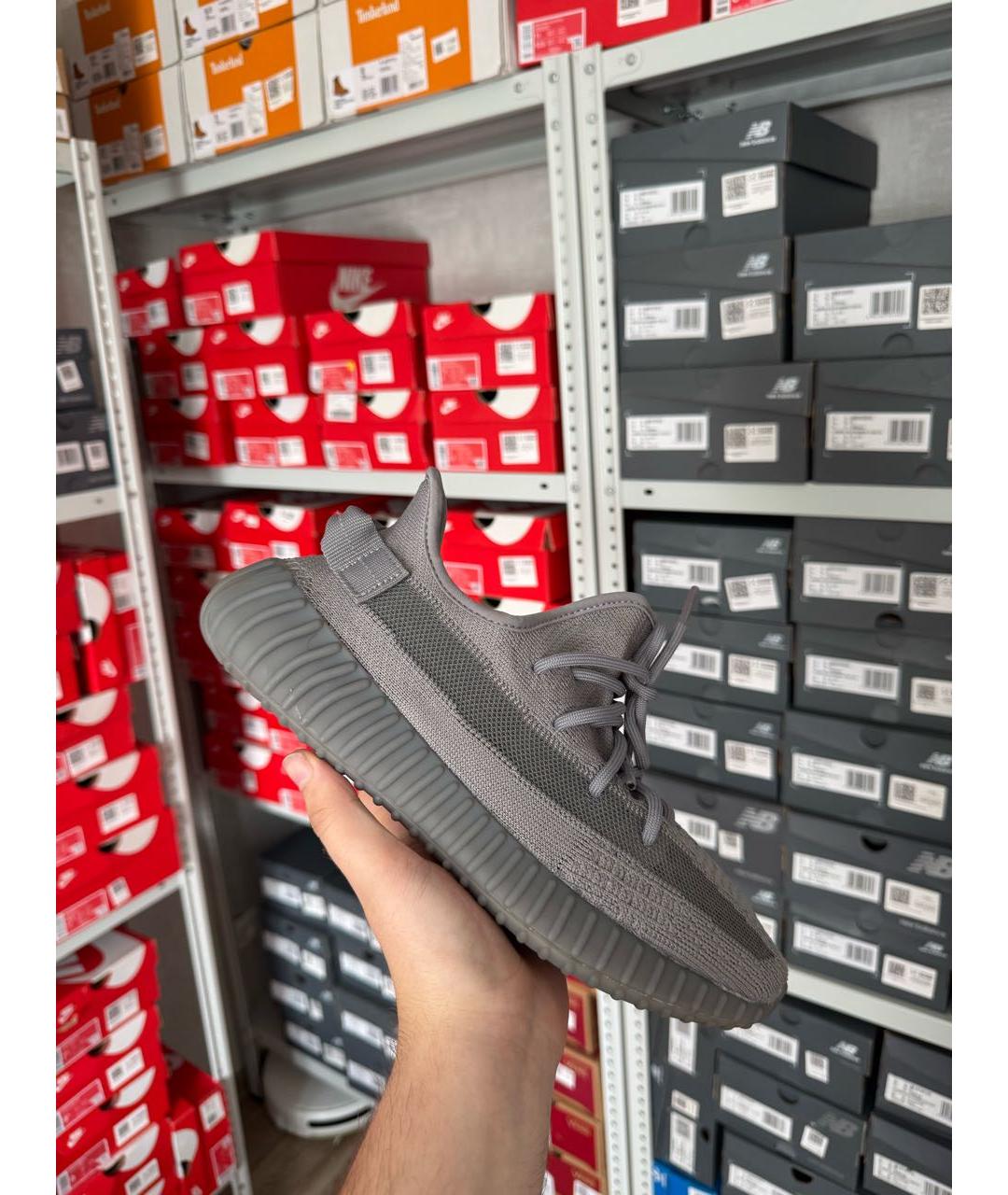 ADIDAS YEEZY Серые текстильные низкие кроссовки / кеды, фото 7