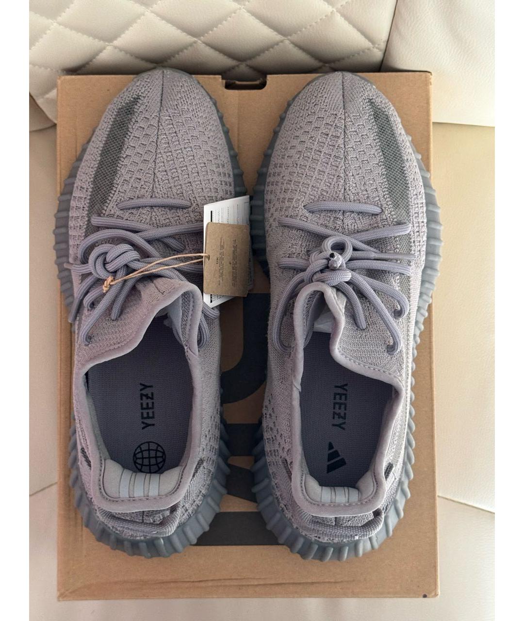 ADIDAS YEEZY Серые текстильные низкие кроссовки / кеды, фото 2