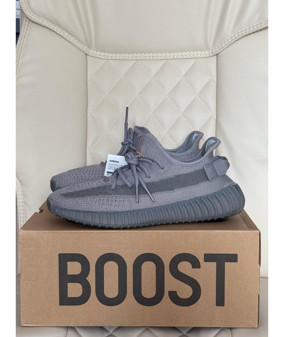 ADIDAS YEEZY Серые текстильные низкие кроссовки / кеды, фото 8