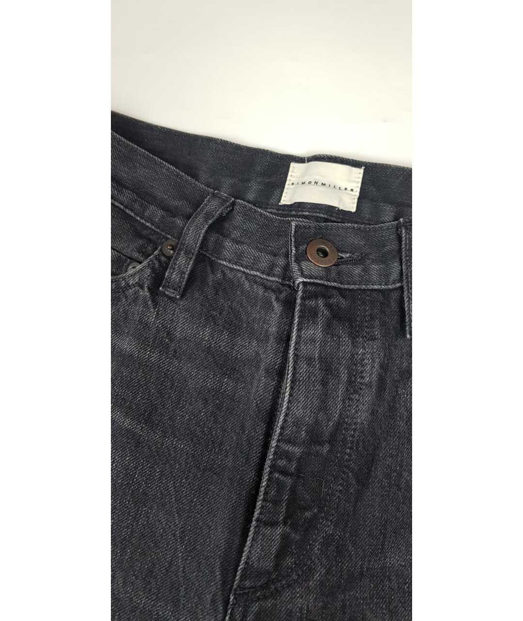 SIMON MILLER Черные хлопковые прямые джинсы, фото 4