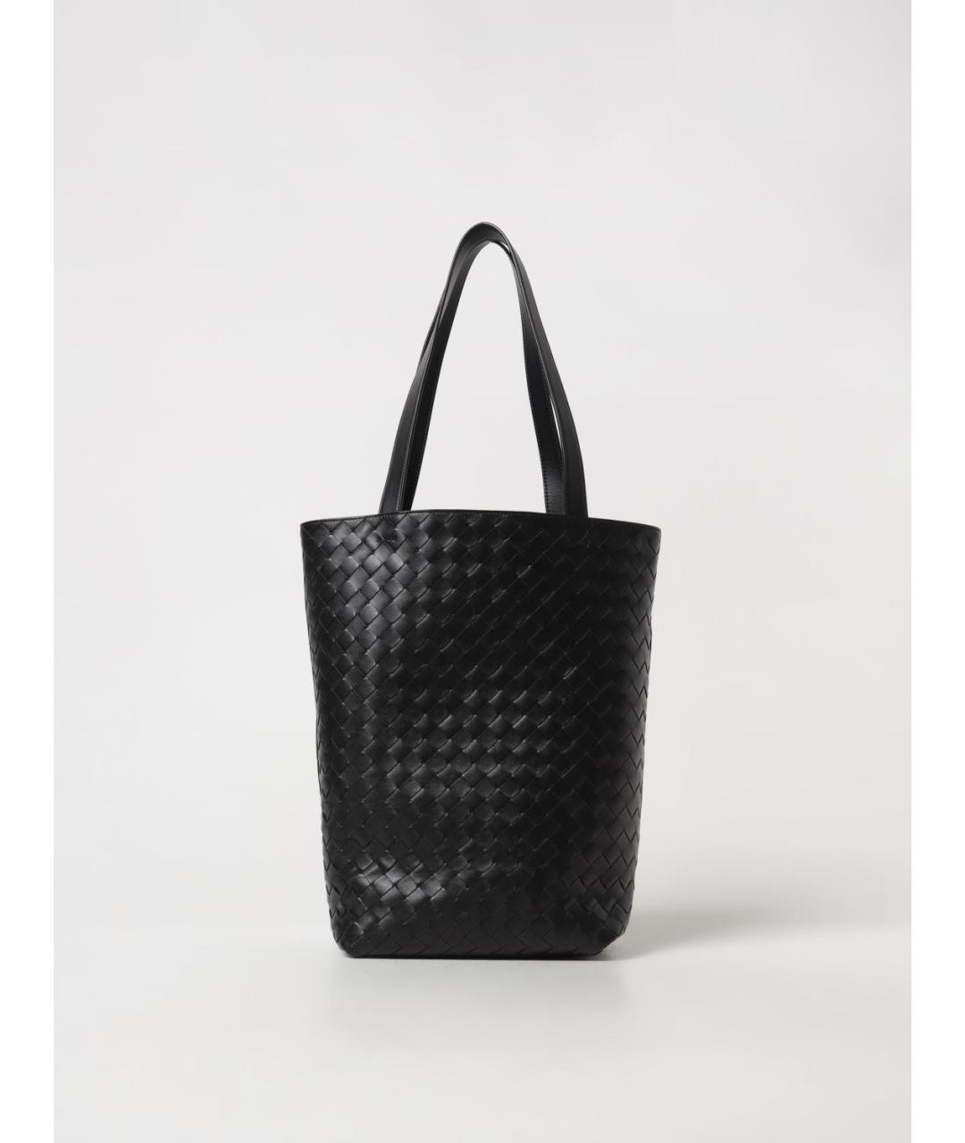 BOTTEGA VENETA Черная кожаная сумка тоут, фото 6