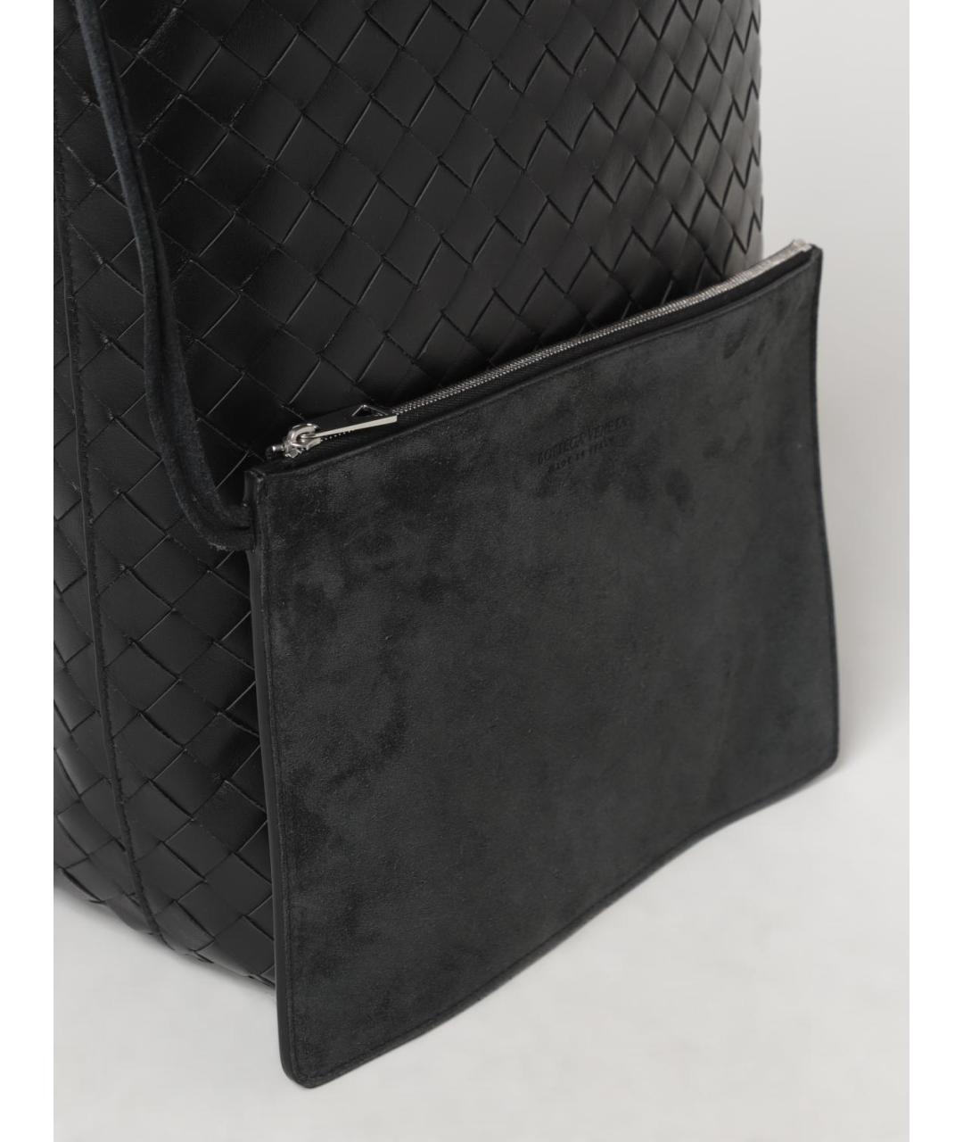 BOTTEGA VENETA Черная кожаная сумка тоут, фото 4