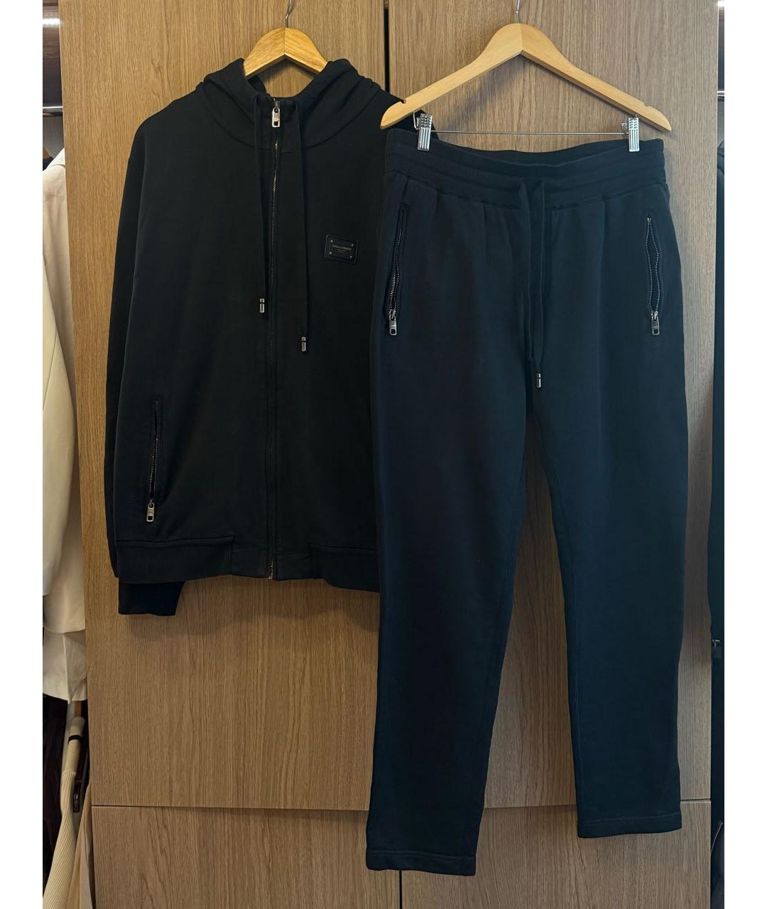 DOLCE&GABBANA Черный хлопковый спортивный костюм, фото 3