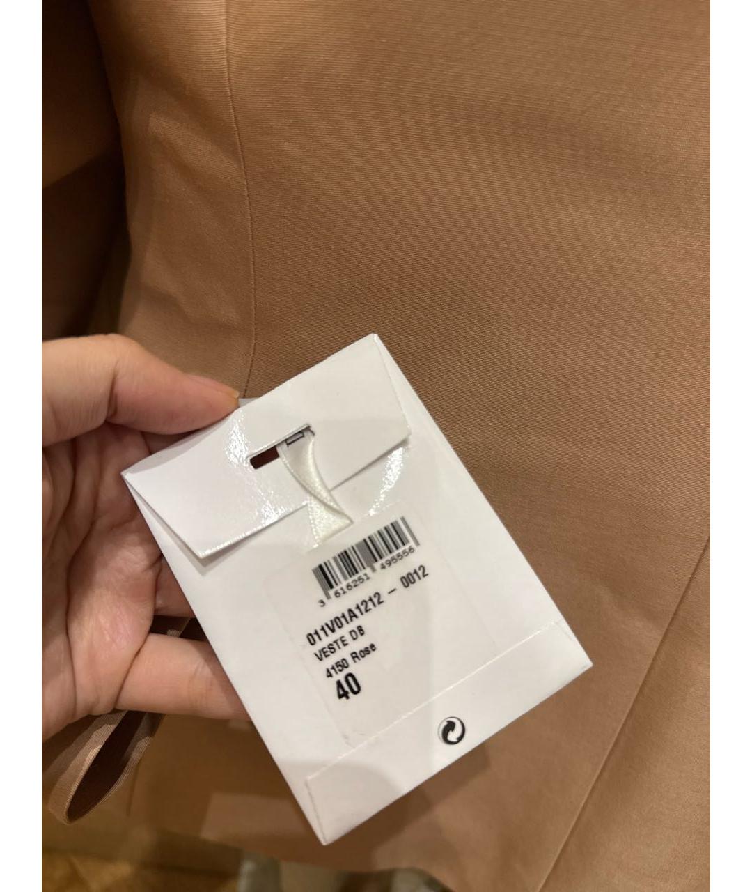 CHRISTIAN DIOR Бежевый шелковый жакет/пиджак, фото 3