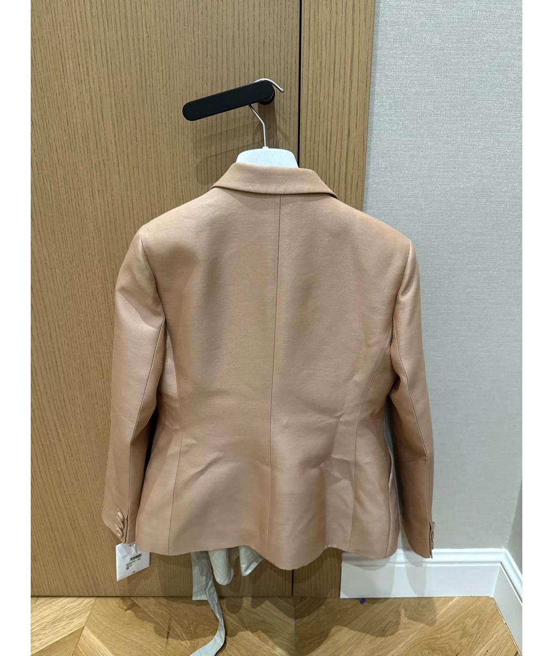 CHRISTIAN DIOR Бежевый шелковый жакет/пиджак, фото 2