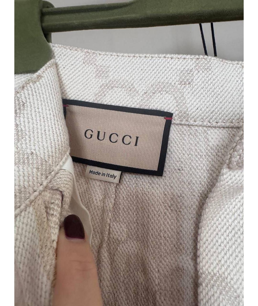 GUCCI Бежевые хлопковые шорты, фото 3