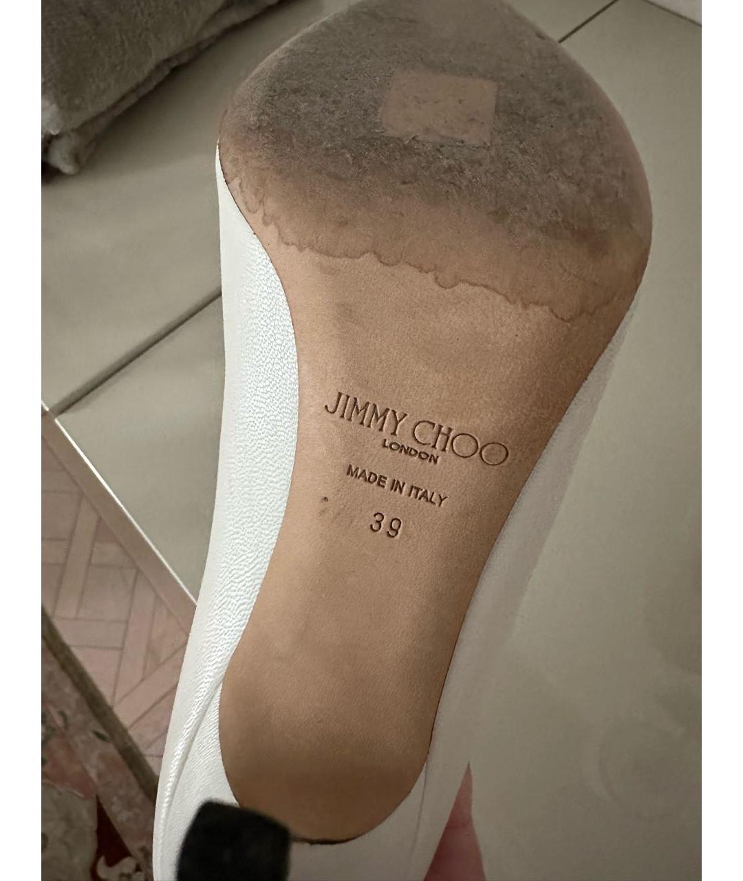 JIMMY CHOO Белые кожаные туфли, фото 5