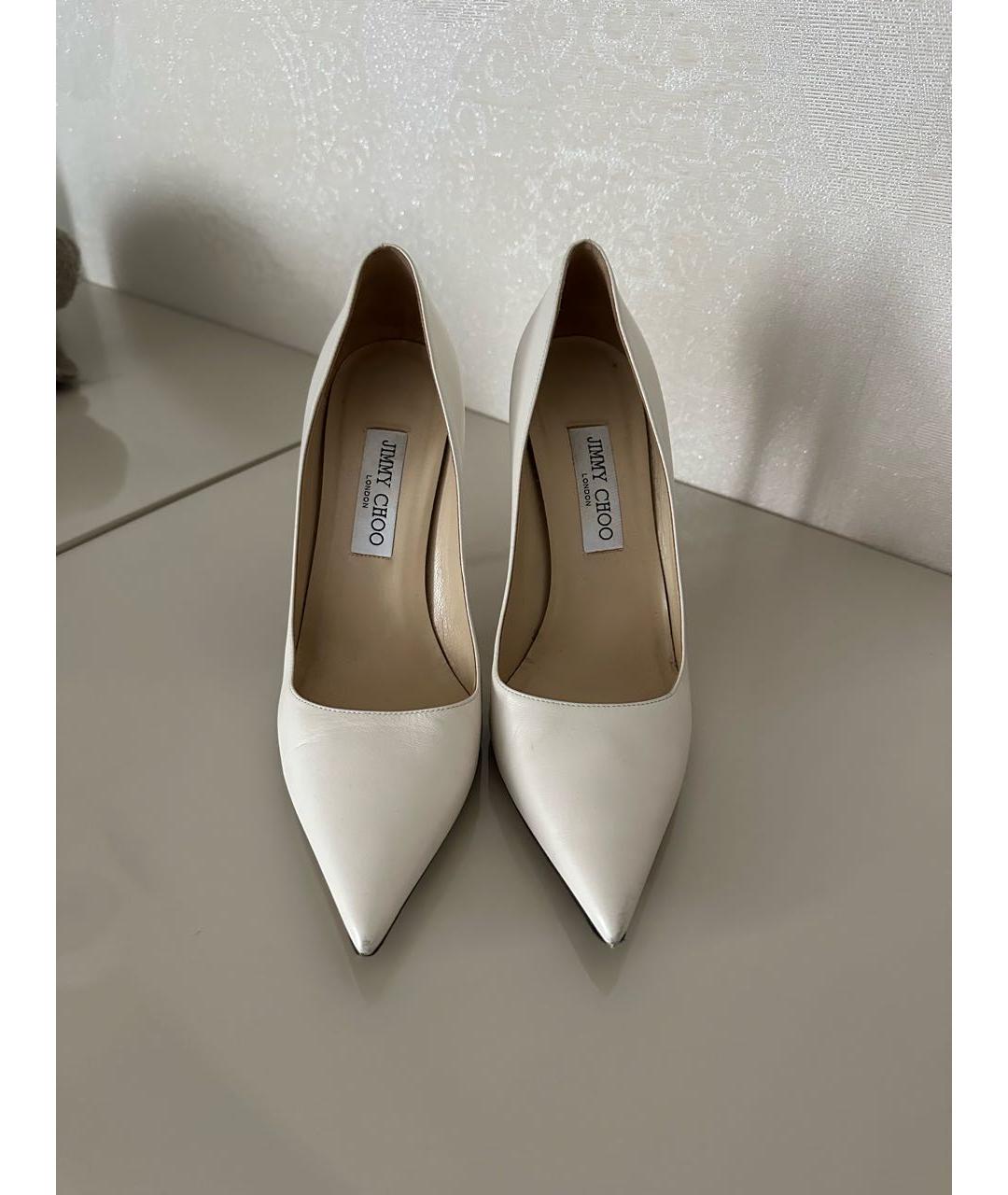 JIMMY CHOO Белые кожаные туфли, фото 2