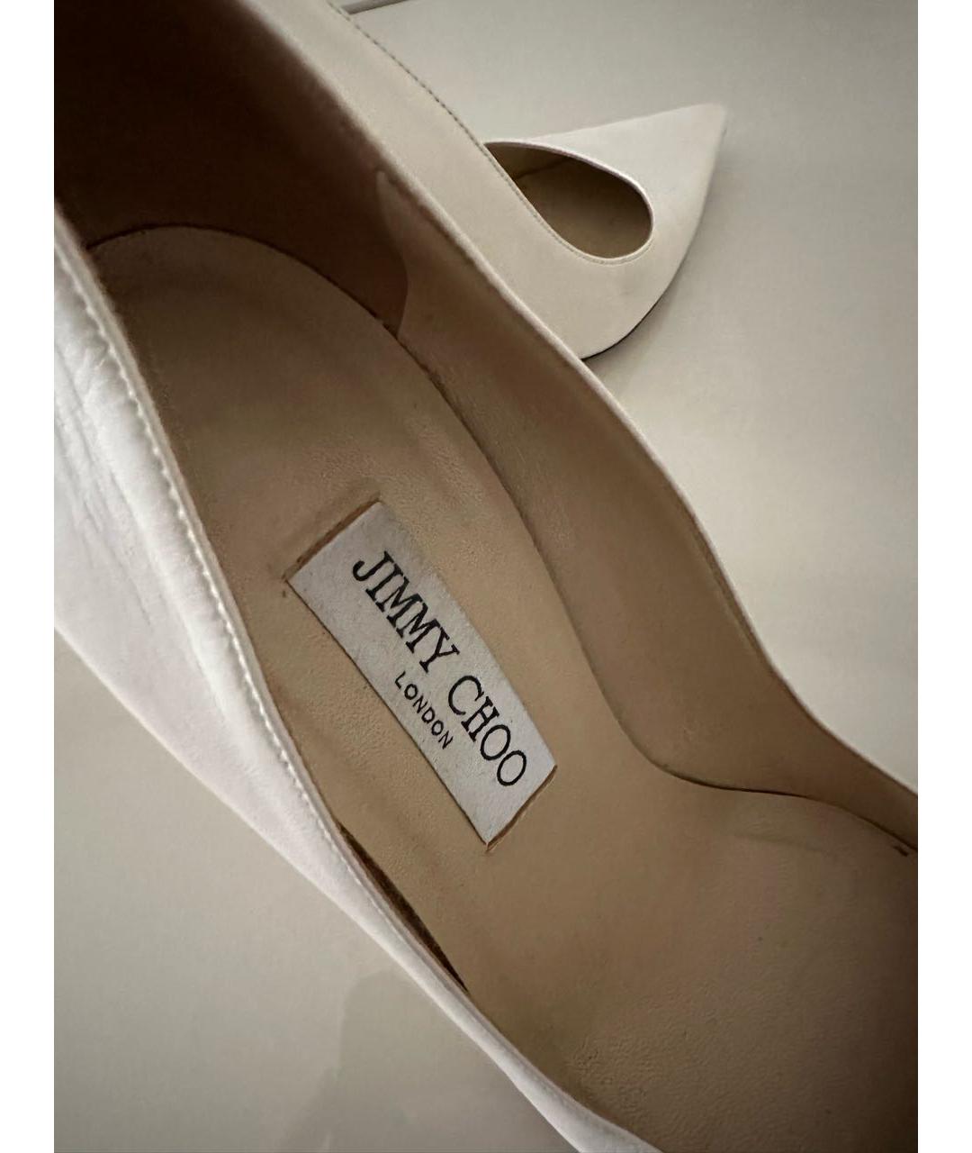 JIMMY CHOO Белые кожаные туфли, фото 6