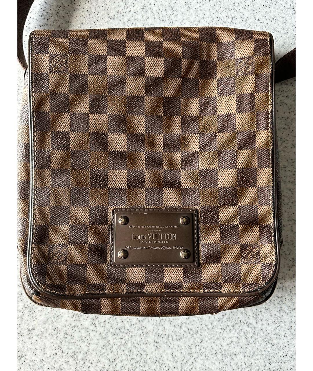 LOUIS VUITTON Коричневая кожаная сумка на плечо, фото 2