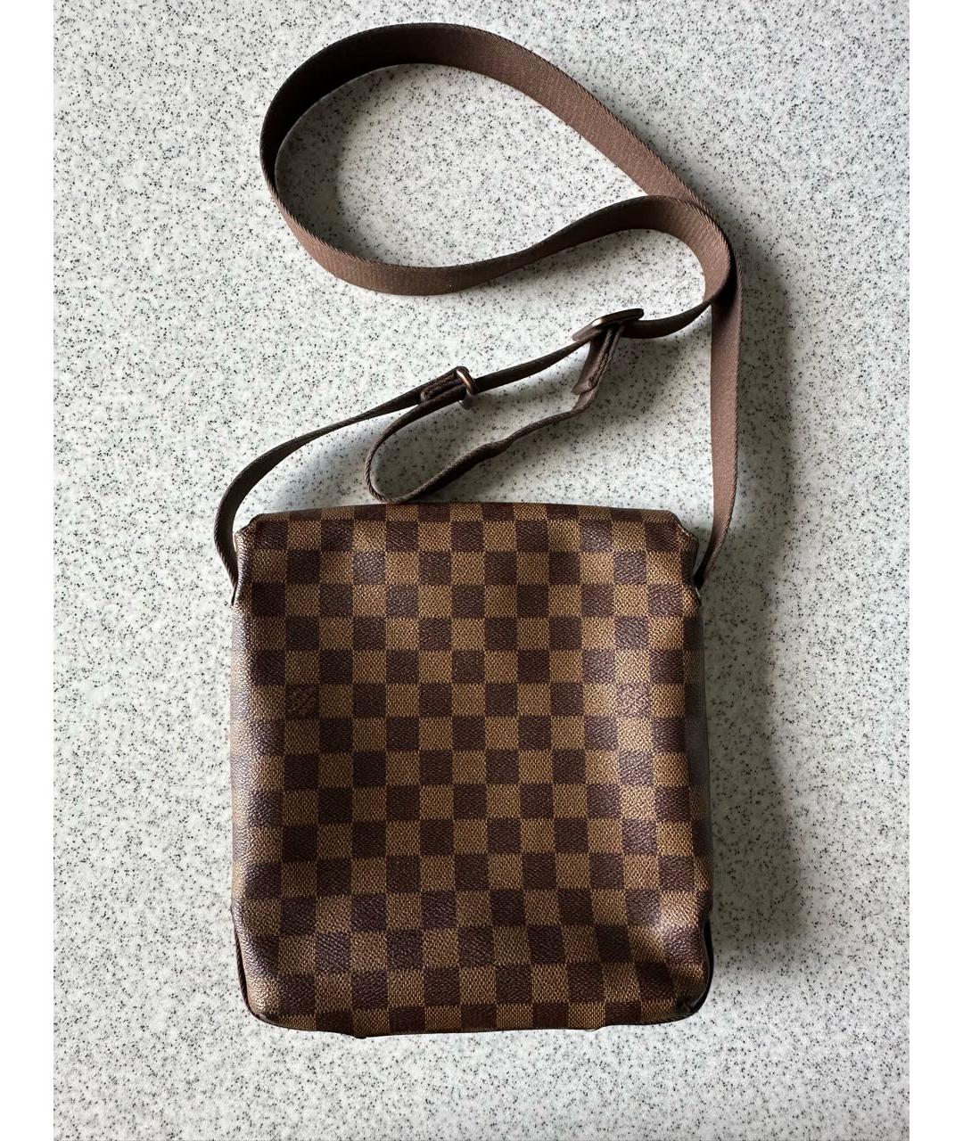 LOUIS VUITTON Коричневая кожаная сумка на плечо, фото 3