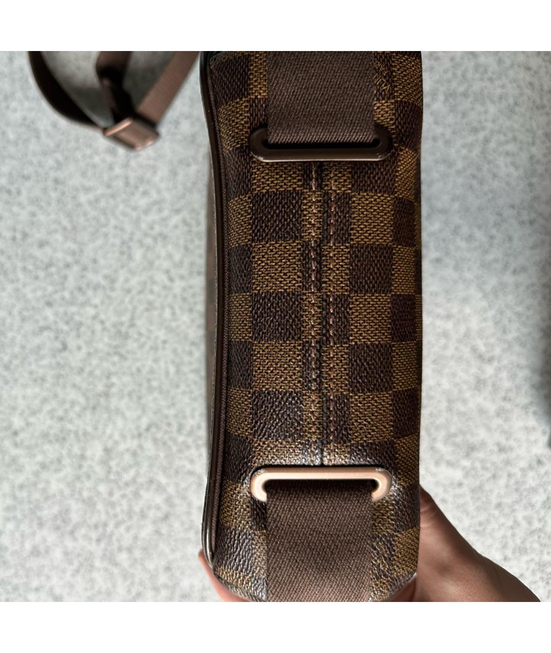 LOUIS VUITTON Коричневая кожаная сумка на плечо, фото 8
