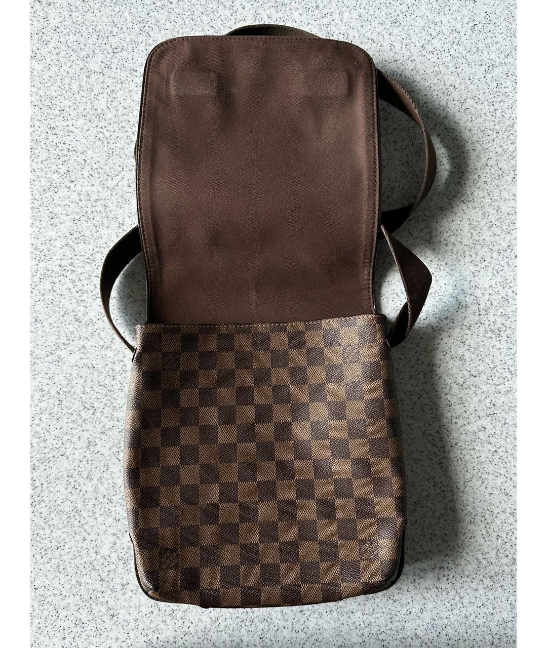 LOUIS VUITTON Коричневая кожаная сумка на плечо, фото 7