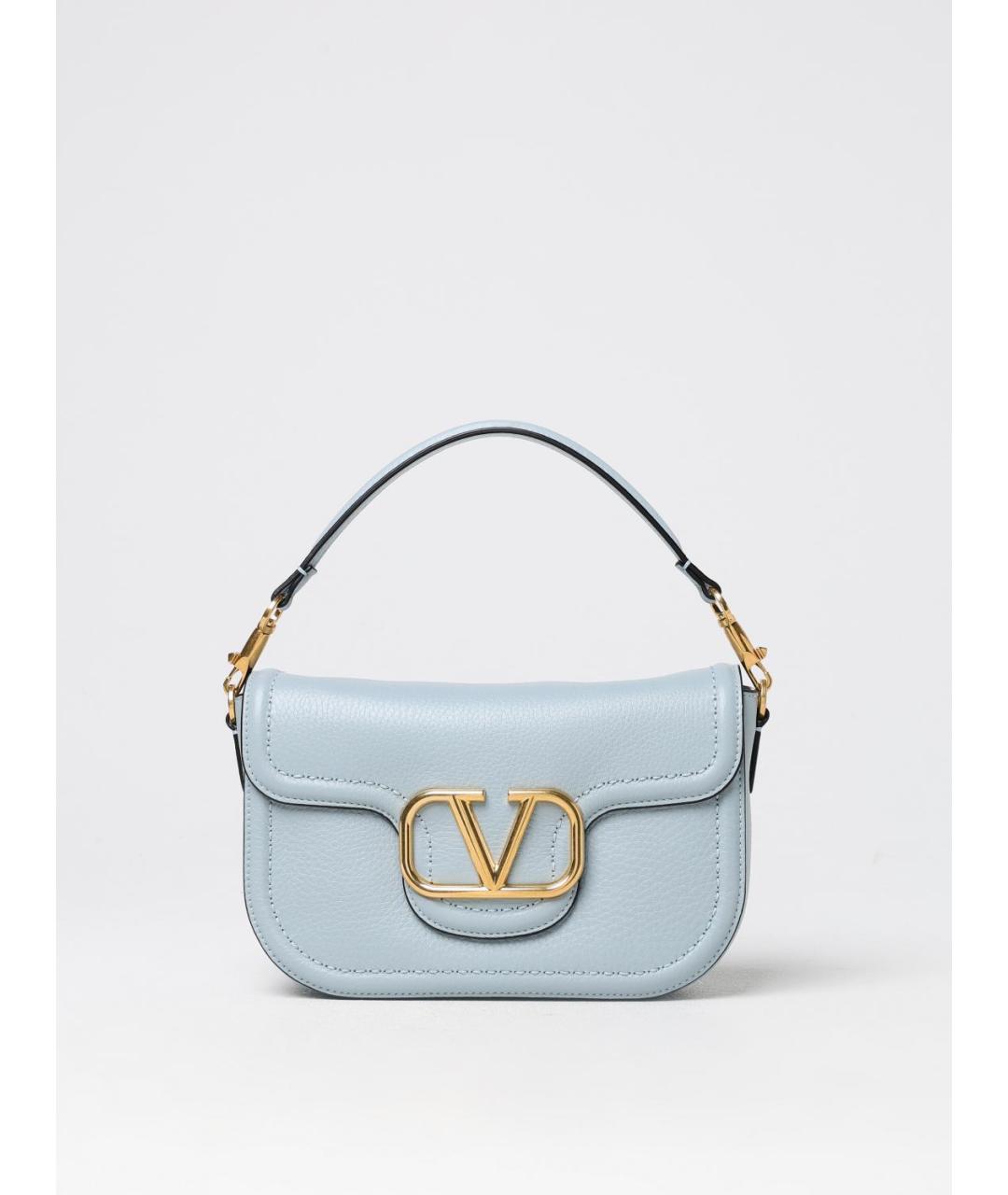 VALENTINO Голубая кожаная сумка тоут, фото 6