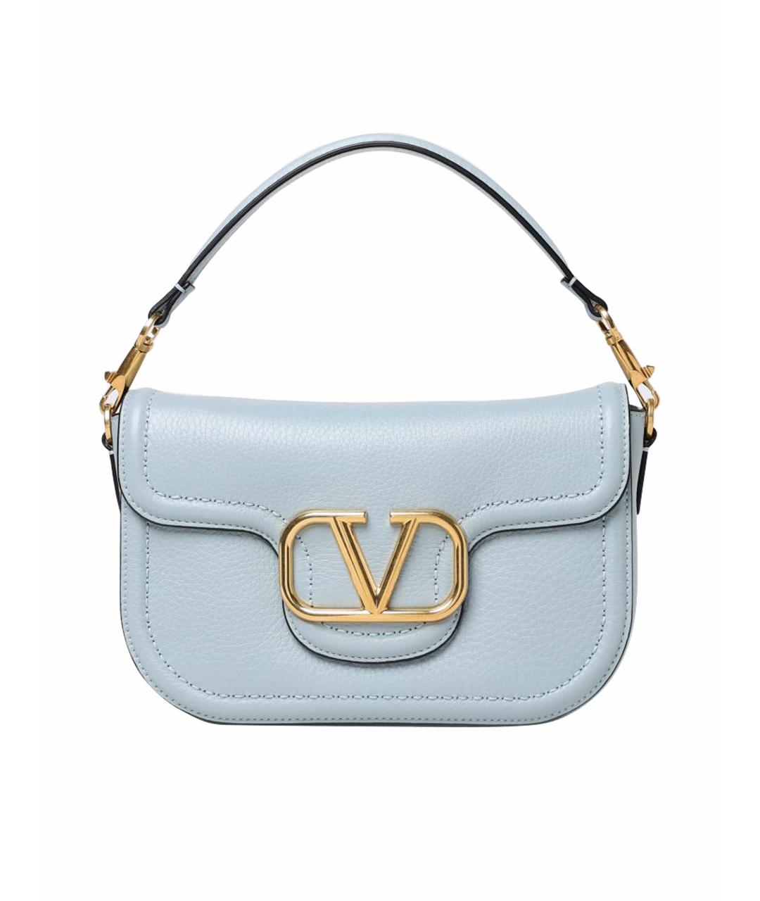 VALENTINO Голубая кожаная сумка тоут, фото 1