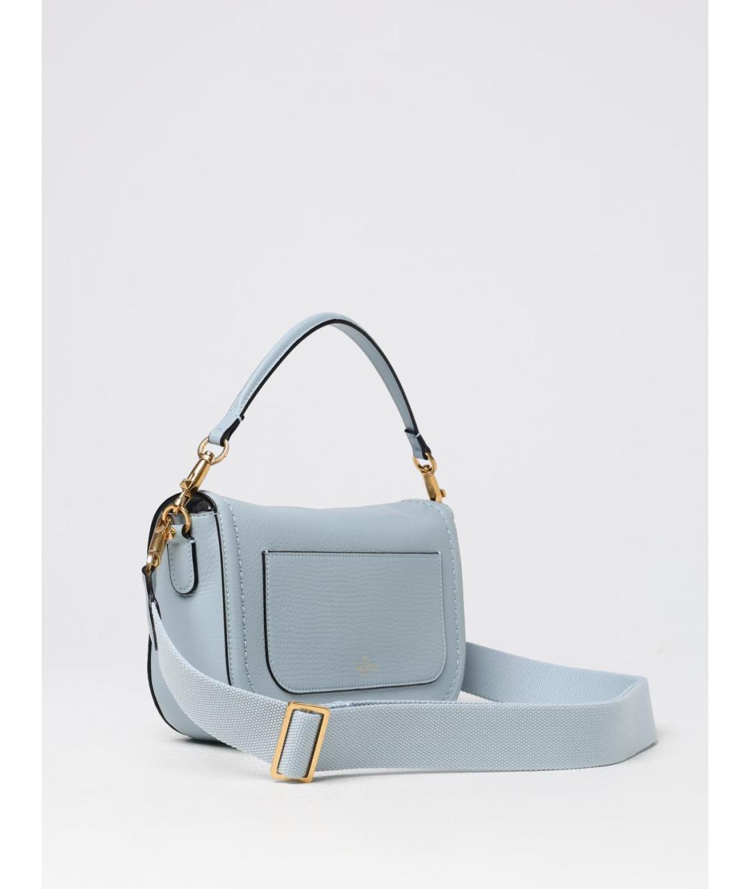 VALENTINO Голубая кожаная сумка тоут, фото 3