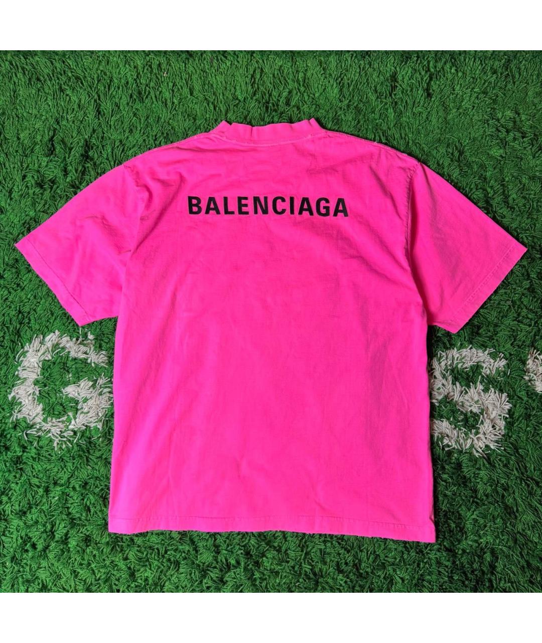 BALENCIAGA Фуксия футболка, фото 2