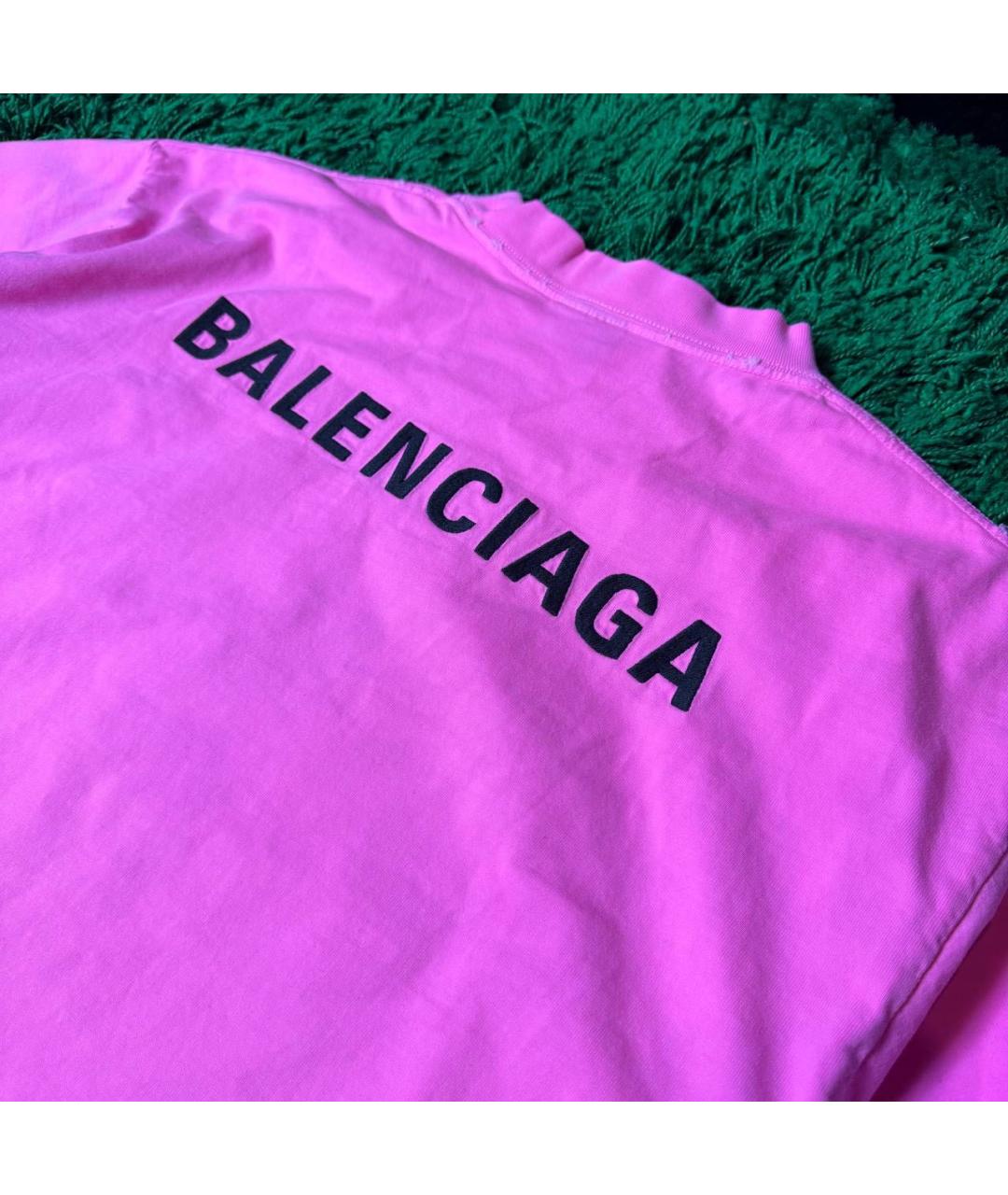 BALENCIAGA Фуксия футболка, фото 3