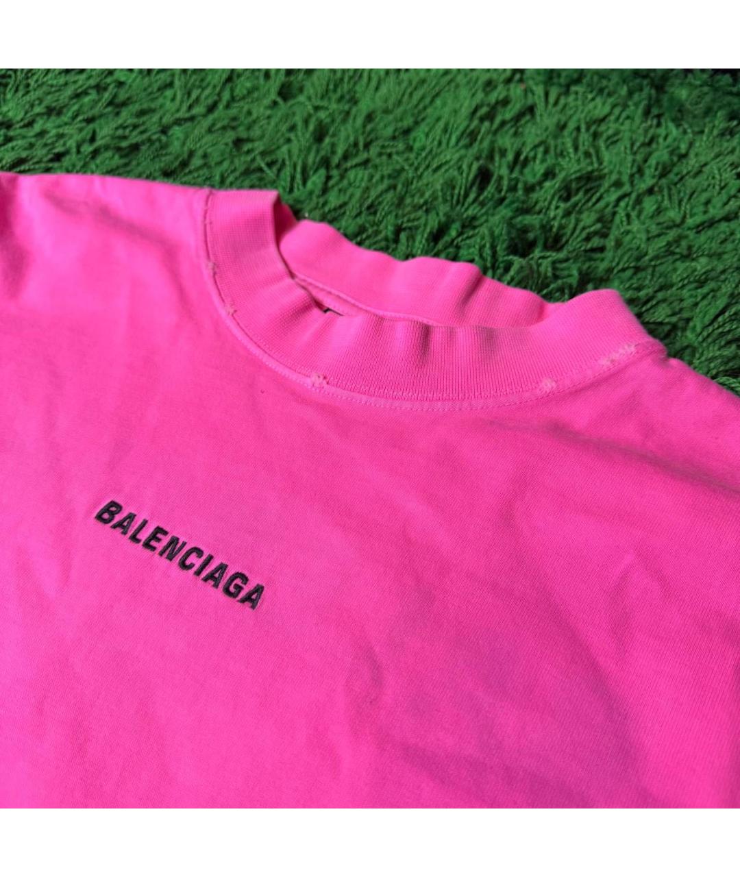 BALENCIAGA Фуксия футболка, фото 4