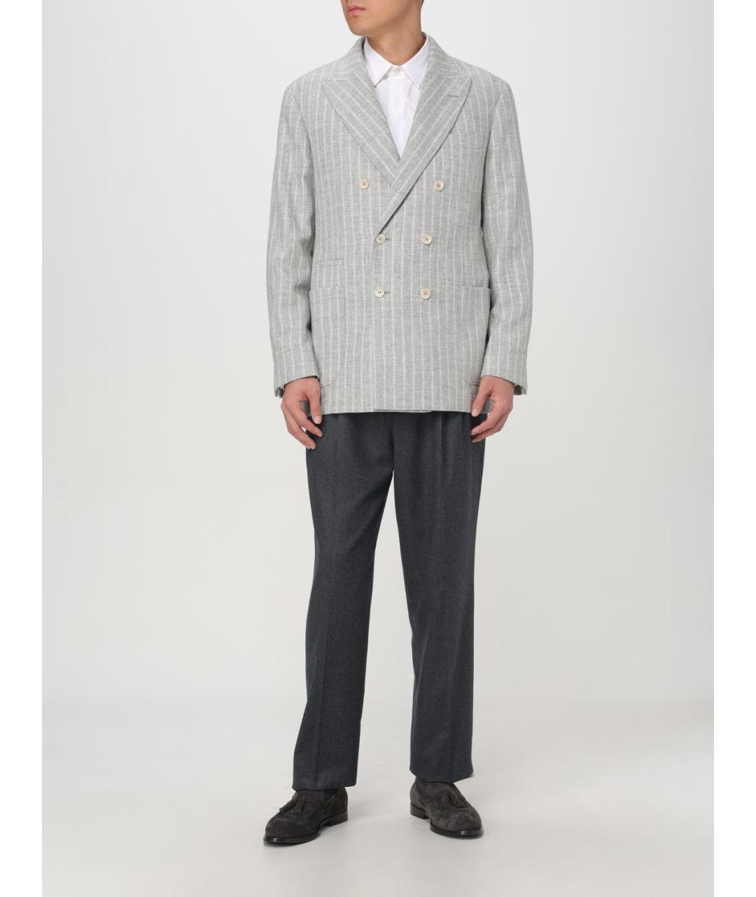 BRUNELLO CUCINELLI Антрацитовые повседневные брюки, фото 3