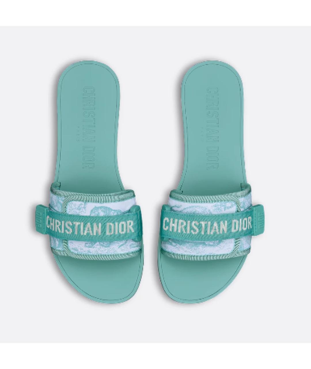 CHRISTIAN DIOR Голубые шлепанцы, фото 4