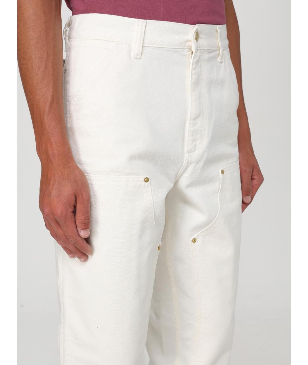 CARHARTT WIP Белые хлопковые повседневные брюки, фото 5