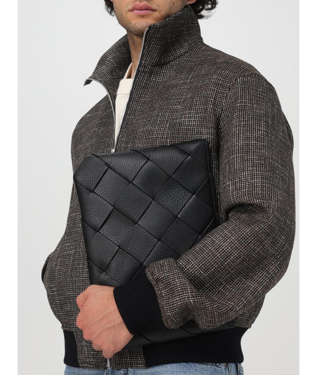 BOTTEGA VENETA Черная кожаная сумка на плечо, фото 3