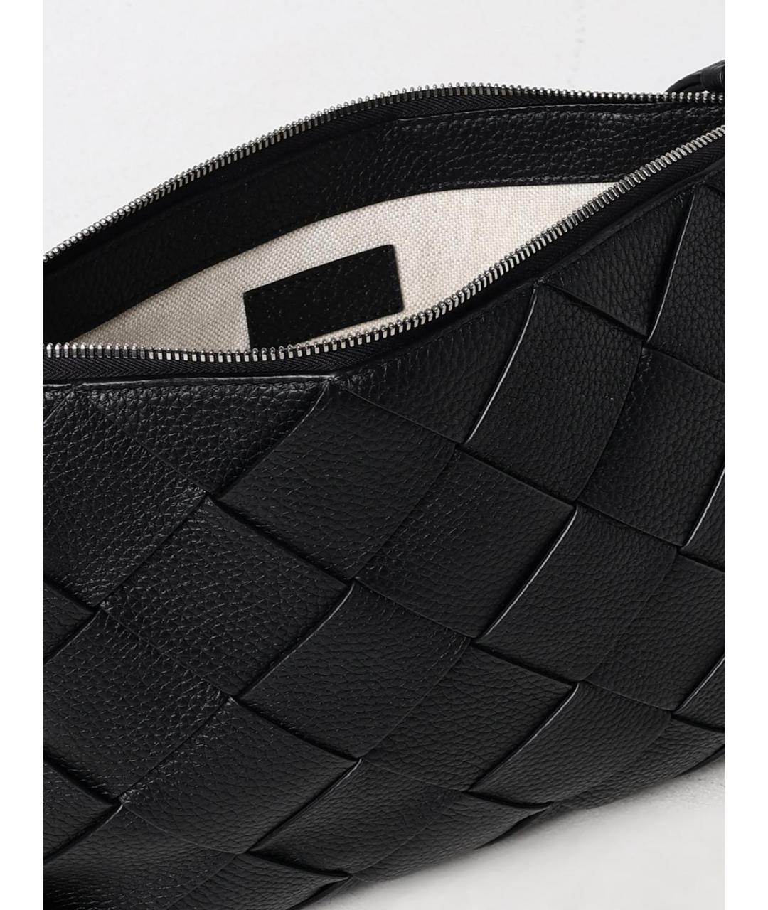 BOTTEGA VENETA Черная кожаная сумка на плечо, фото 5
