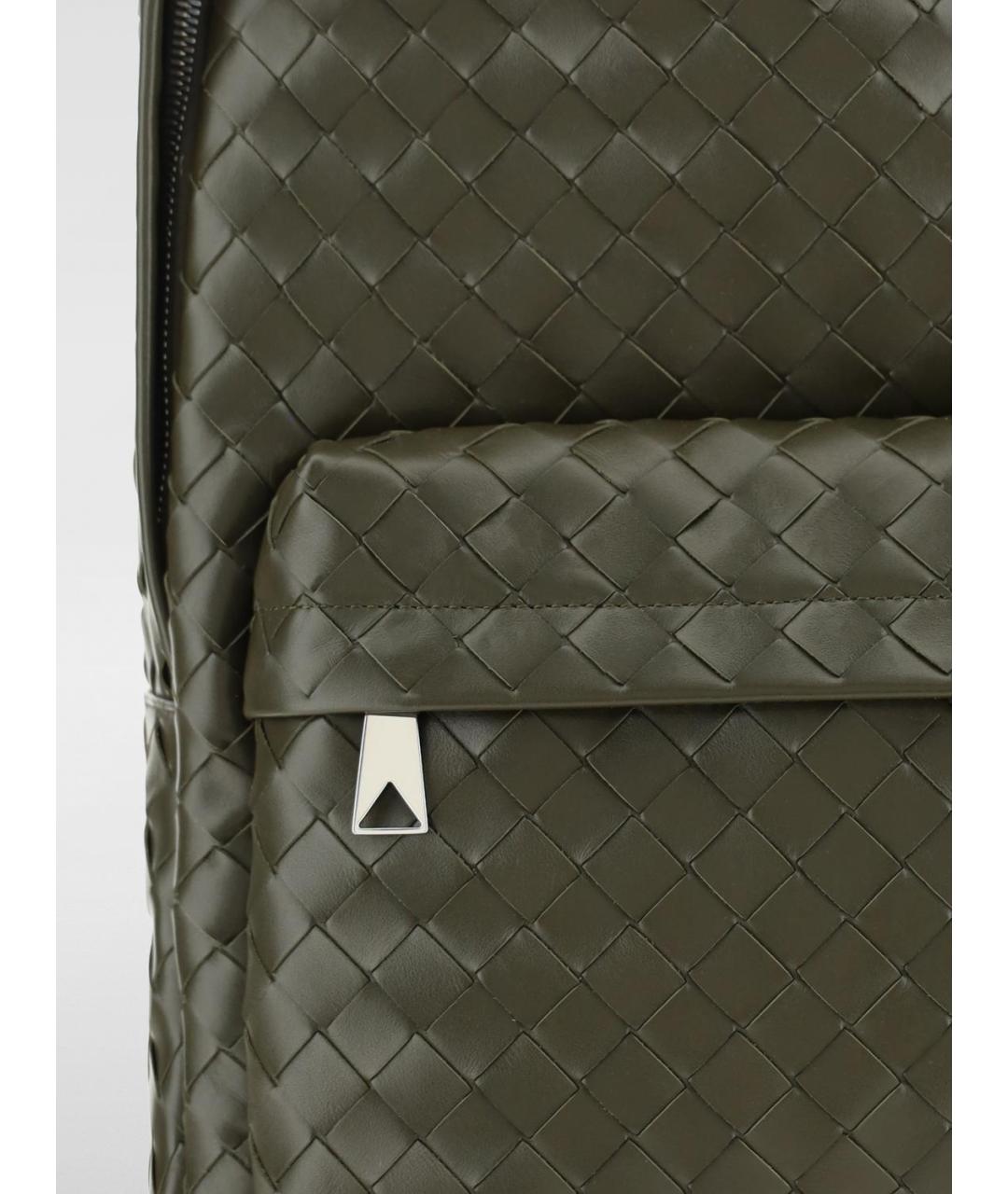 BOTTEGA VENETA Хаки кожаный рюкзак, фото 3
