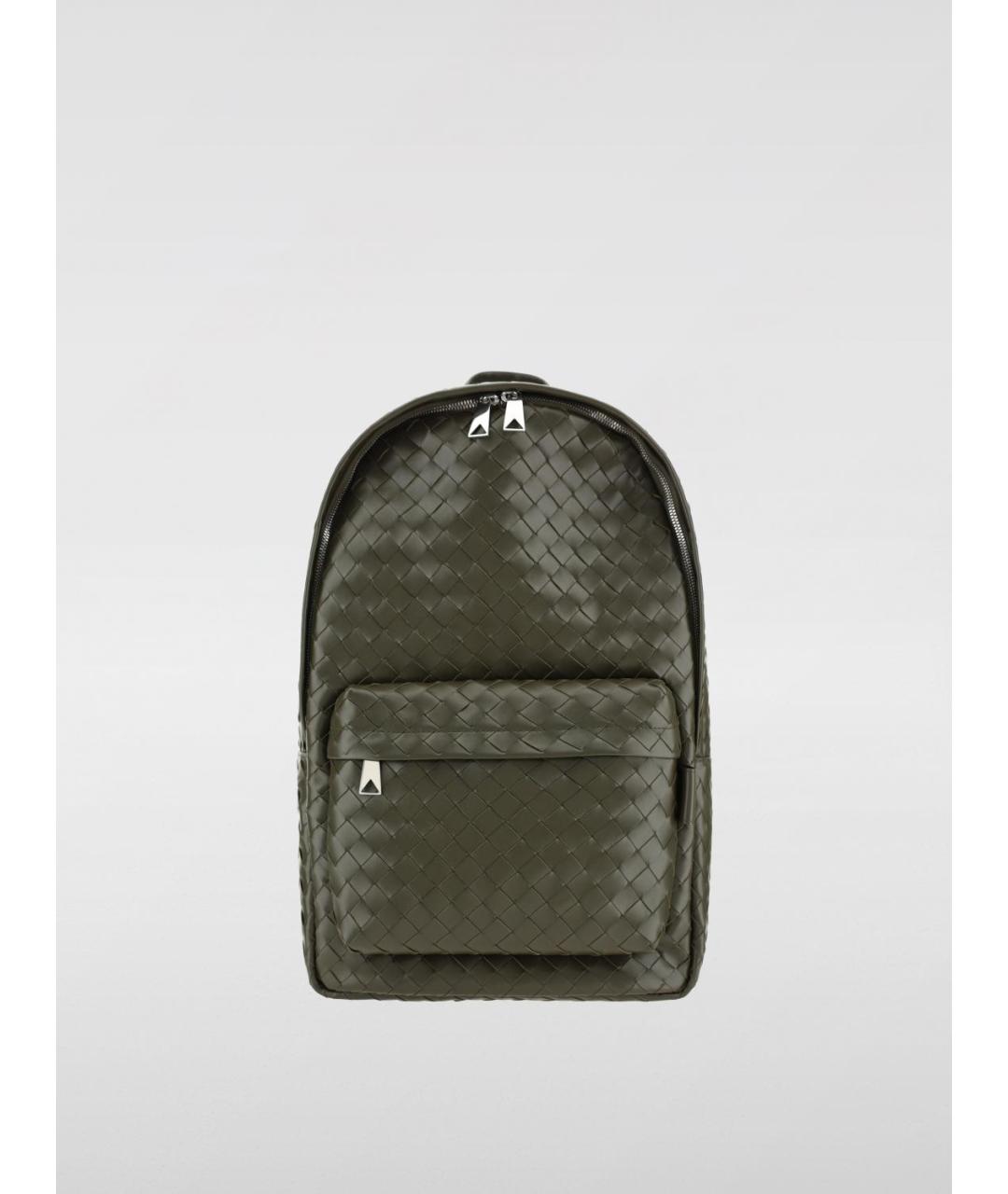BOTTEGA VENETA Хаки кожаный рюкзак, фото 4