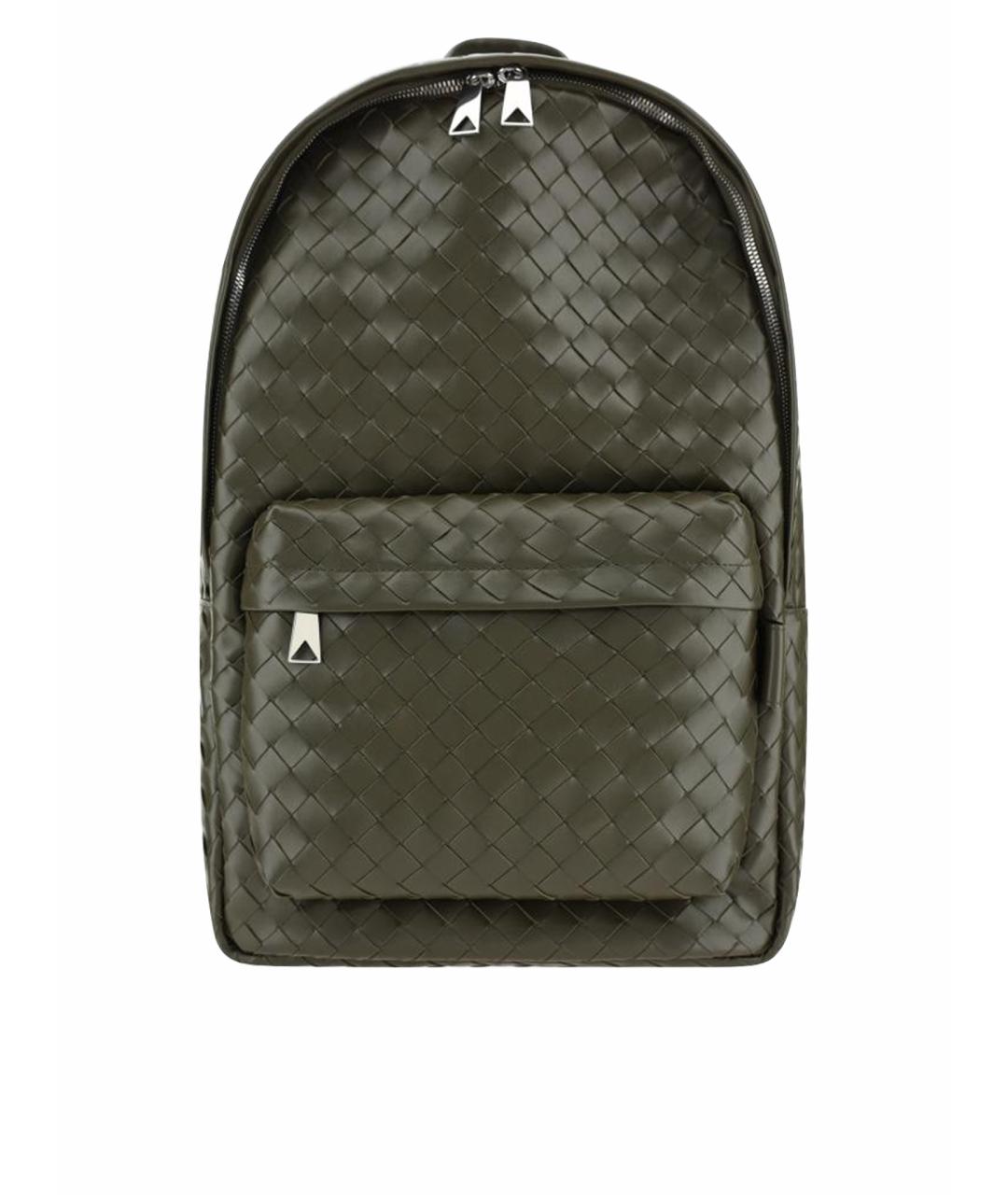 BOTTEGA VENETA Хаки кожаный рюкзак, фото 1